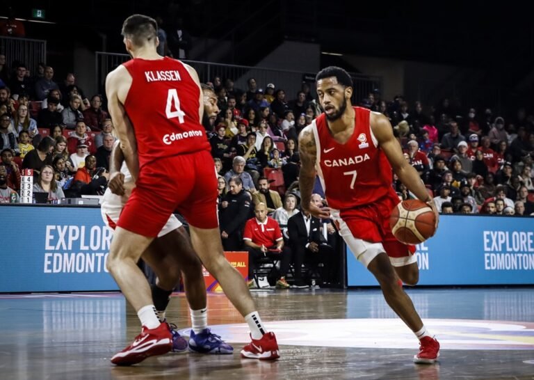 Jahvon Henry-blair pada kulaifikasi Piala Dunia FIBA Basketball 2023 di Edmonton - Expo Centre, Kanada (Photo : fiba.basketball)