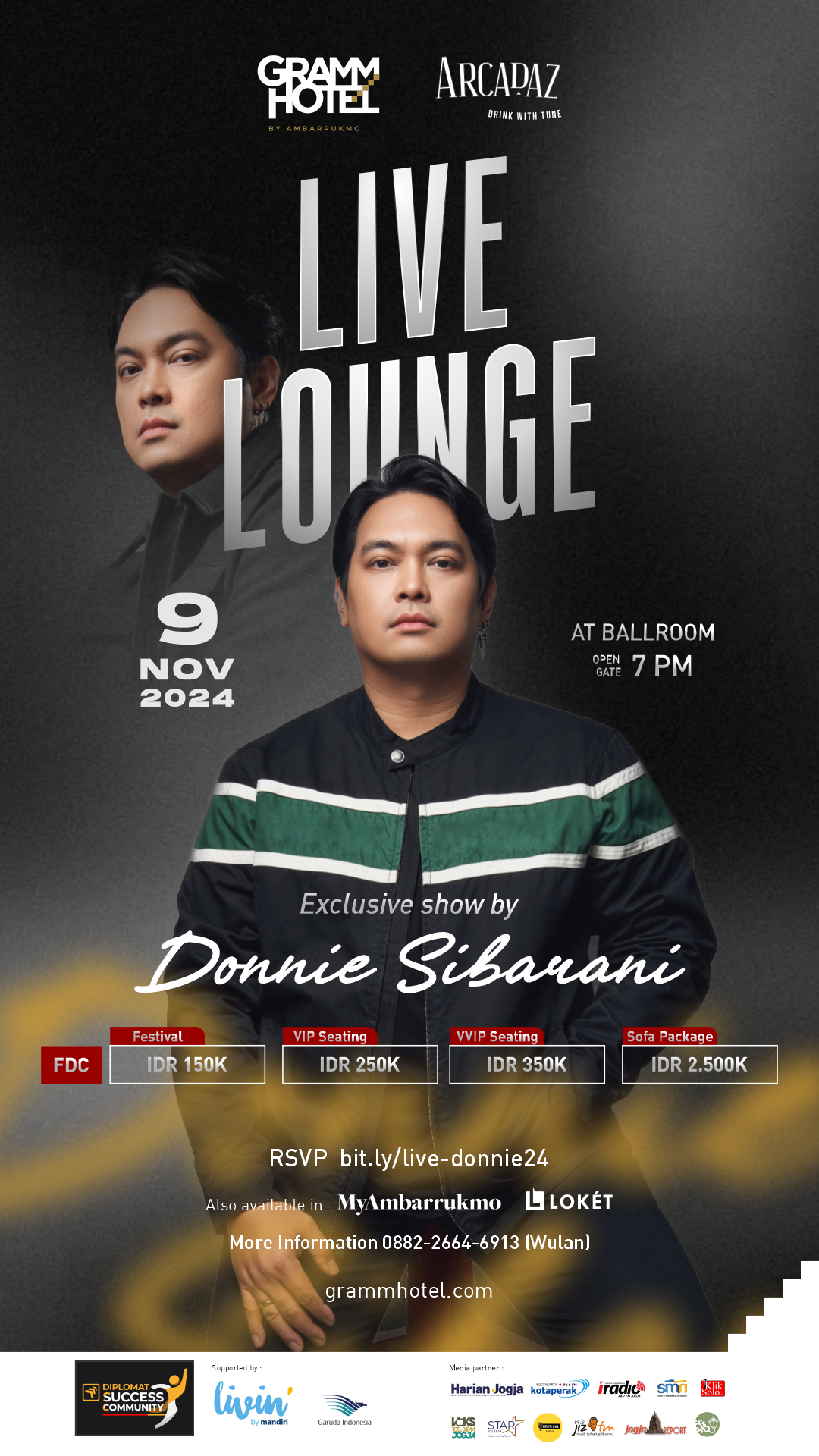 Donnie Sibarani Siap Menemani Malam Nostalgia di GRAMM HOTEL by Ambarrukmo