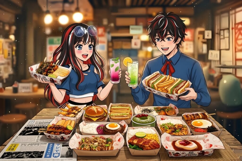 Ren dan Reina menikmati hidangan 60 Seconds to Tokyo