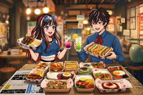 Ren dan Reina menikmati hidangan 60 Seconds to Tokyo